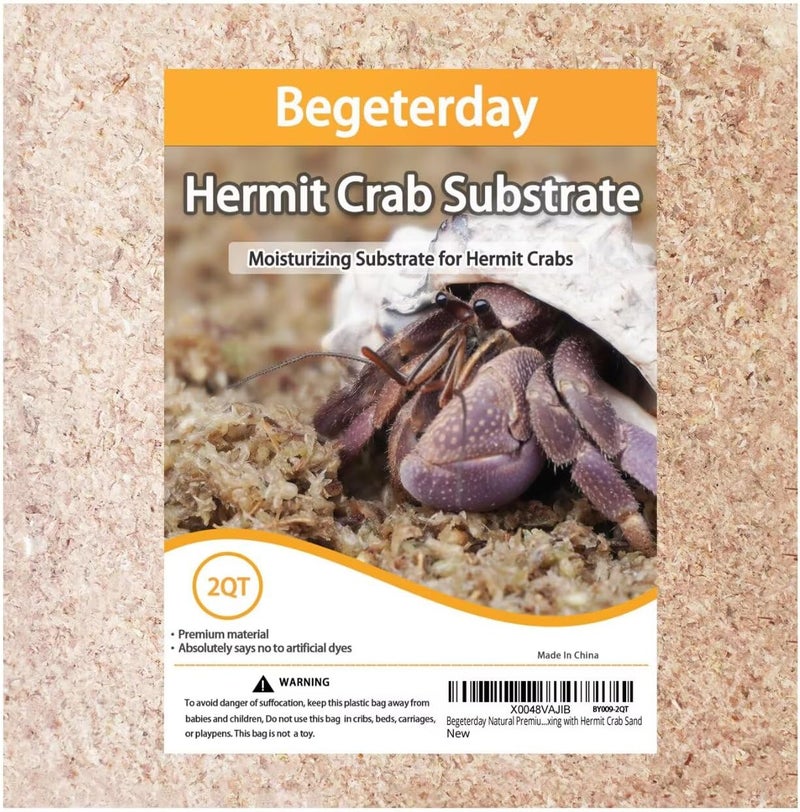 Begeterday Natural Premium Sphagnum Moss Fiber Substrate for Hermit Crab, Ideal Accessories for Hermit Crab Tanks, Great for Mixing with Hermit Crab Sand - Image 1
